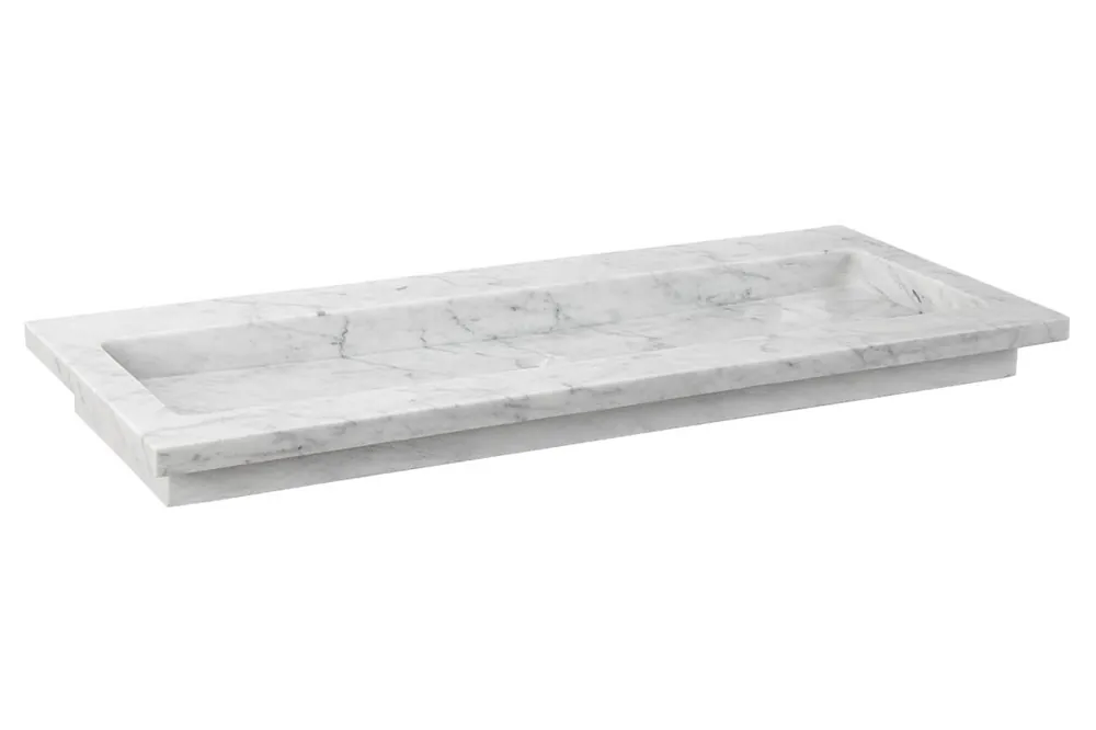 Forzalaqua Nova wastafel 120x50cm zonder kraangat carrara gepolijst Exclusieve Aanbieding
