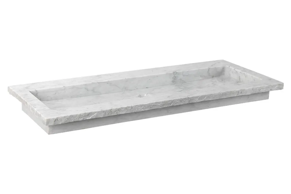 Aanbieding Forzalaqua Nova wastafel 120x50cm met kraangat carrara gekapt