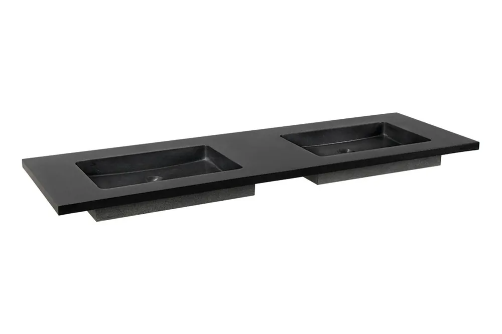 Koopje Forzalaqua Nova wastafel 160x50cm zonder kraangaten graniet gezoet