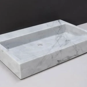 Beperkte Voorraad Forzalaqua Palermo wastafel 60x40cm zonder kraangat carrara gepolijst