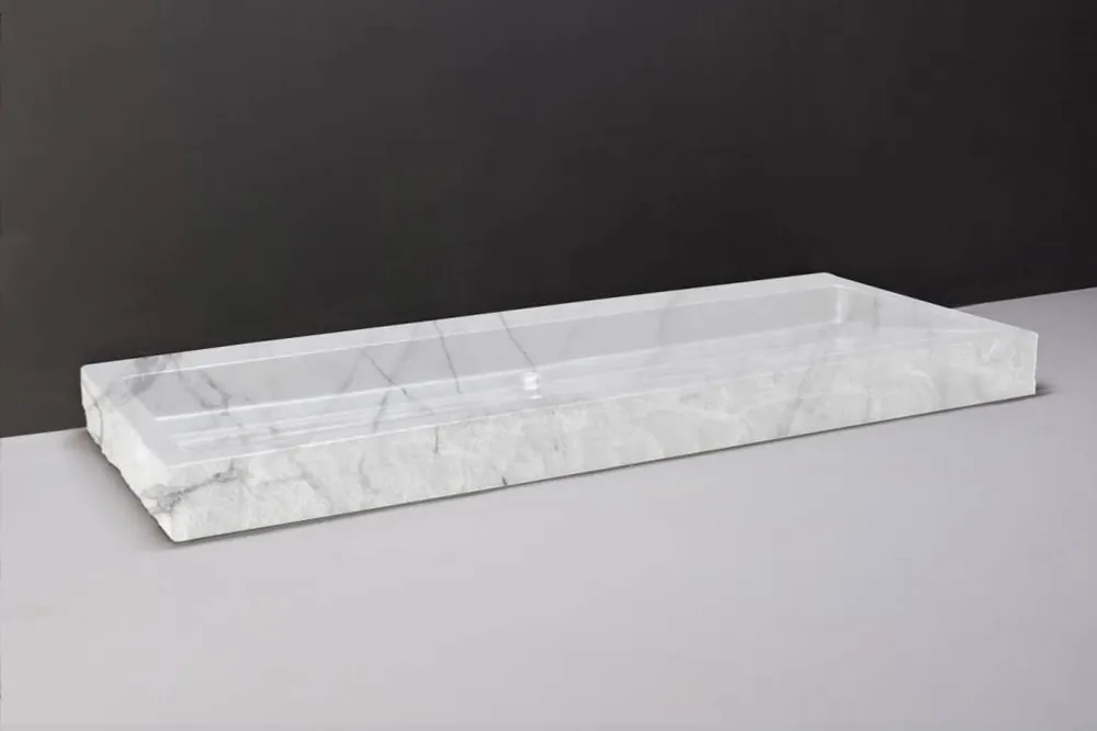 Forzalaqua Palermo wastafel 100x50cm zonder kraangat carrara gekapt Superprijs