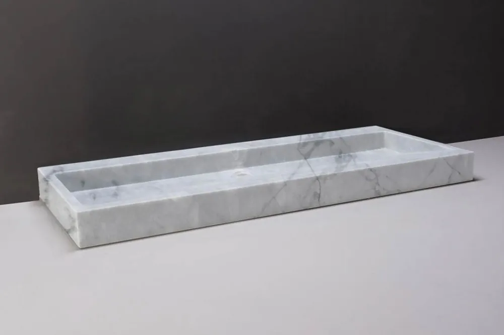 Professioneel Forzalaqua Palermo wastafel 120x50cm zonder kraangat carrara gepolijst