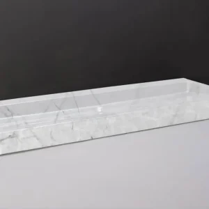 Ambachtelijk Forzalaqua Palermo wastafel 120x50cm met 2 kraangaten carrara gekapt