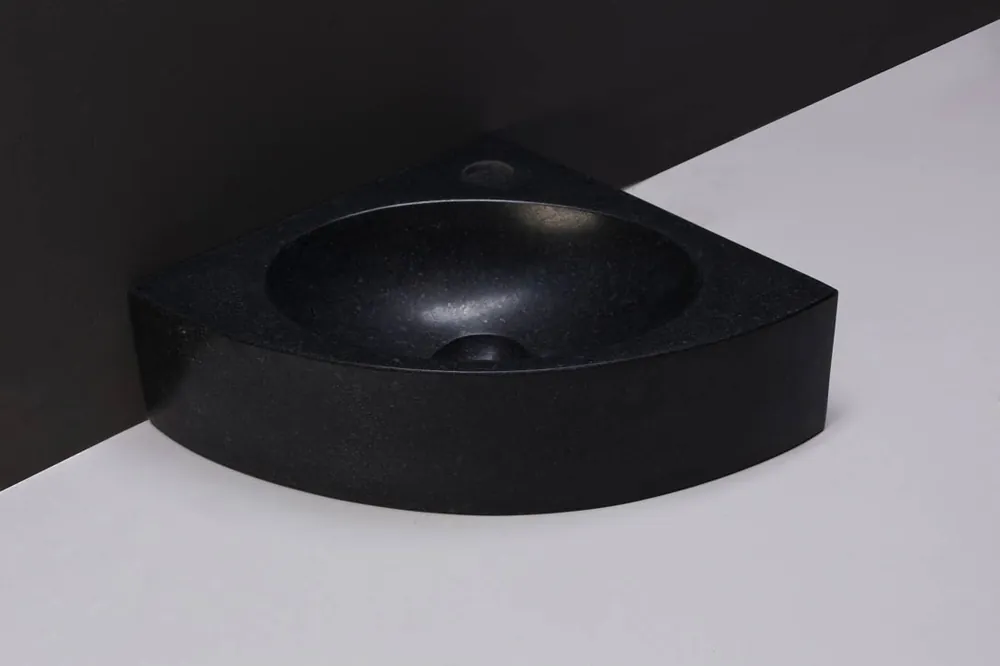 Actieprijs Forzalaqua Turino hoekfontein met kraangat 30x30cm graniet