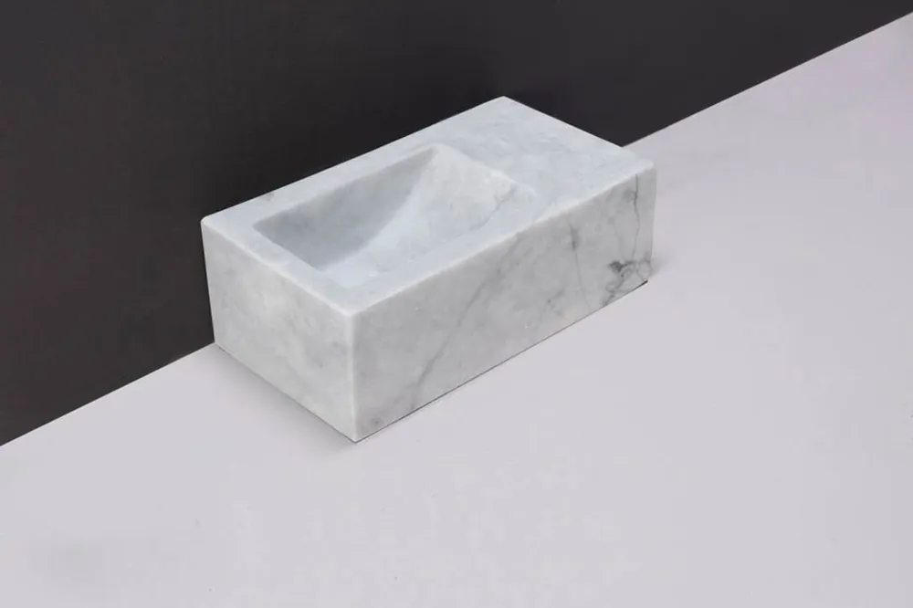 Forzalaqua Venetia fontein 30x15cm rechts zonder kraangat carrara Bestel Nu