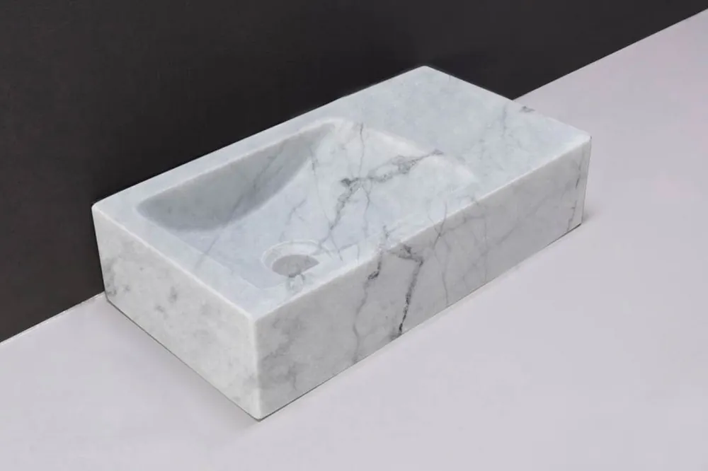 Favoriet Forzalaqua Venetia fontein 40x20cm rechts zonder kraangat carrara