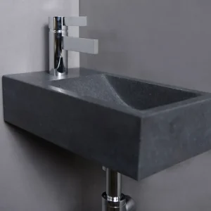 Bestseller Forzalaqua Venetia fontein 40x20cm links met kraangat graniet gepolijst