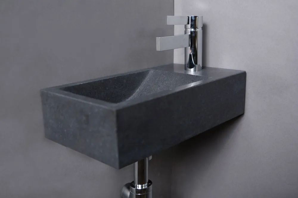 Forzalaqua Venetia fontein 40x20cm rechts met kraangat graniet gepolijst Exclusieve Aanbieding