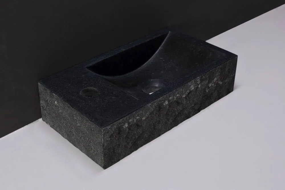 Forzalaqua Venetia fontein 40x20cm links met kraangat graniet gekapt Nieuw