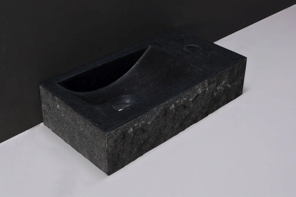 Merkproduct Forzalaqua Venetia fontein 40x20cm rechts met kraangat graniet gekapt