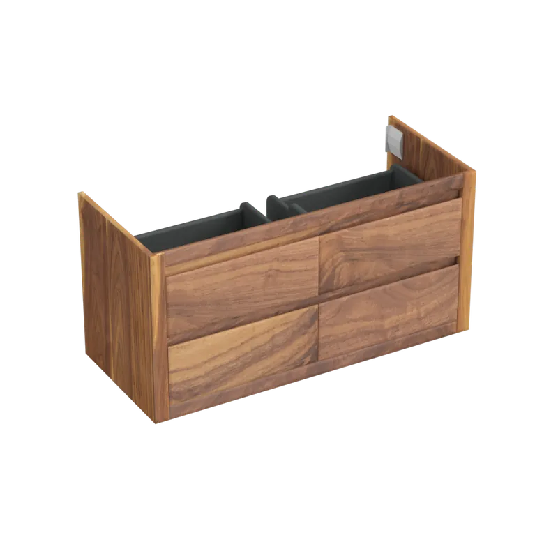 Wereldwijde Verzending Forzalaqua Gela onderkast 120cm 4 lades pure walnut