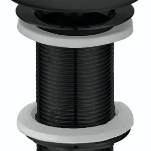 Mueller Round vaste waste verlengd 5/4" mat zwart Premium