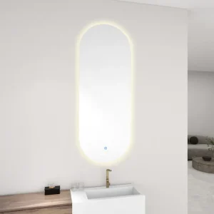 Beperkte Voorraad Mueller Ovalis ovale spiegel met LED, dimbaar en spiegelverwarming 50x100cm