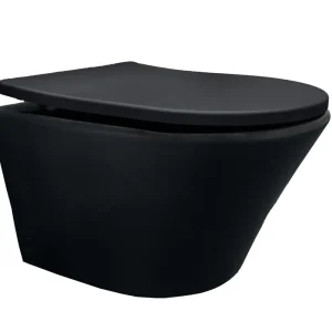 Mueller Afesta randloos wandcloset met softclose toiletzitting mat zwart Bestseller