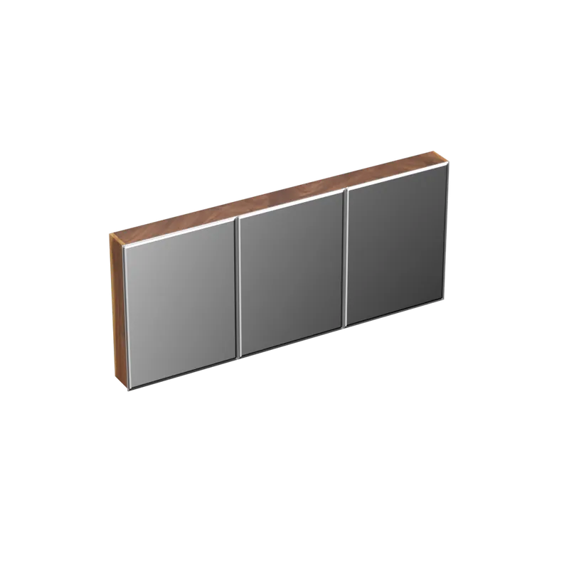 Wereldwijde Verzending Forzalaqua Uni spiegelkast 160x70cm met 3 deuren pure walnut