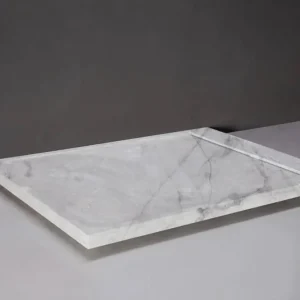 Beperkte Voorraad Forzalaqua Fresco douchebak 120x90cm carrara gepolijst met afvoerputje RVS