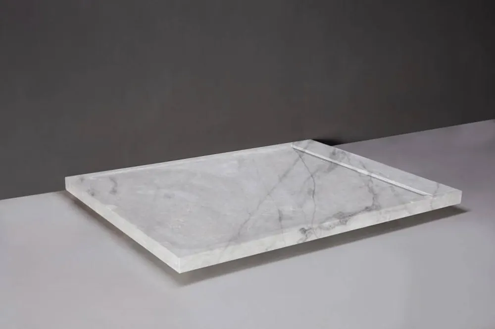 Beperkte Voorraad Forzalaqua Fresco douchebak 120x90cm carrara gepolijst met afvoerputje RVS