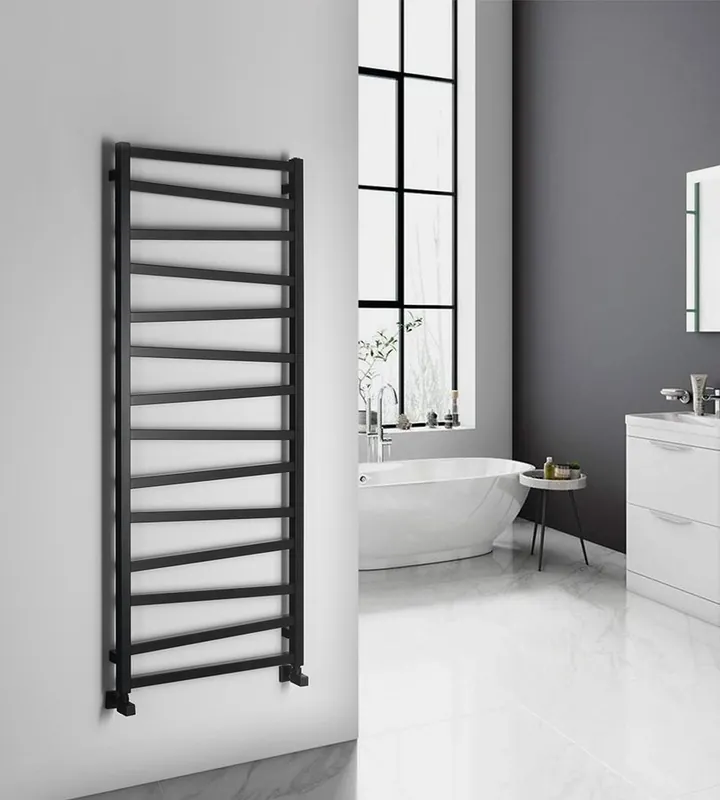 Populair Sapho Zig badkamerradiator 60x157cm mat zwart