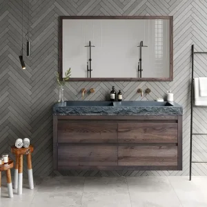 Aanbieding Forzalaqua Gela badmeubel 80cm charcoal met Palermo wastafel graniet gekapt met kraangat