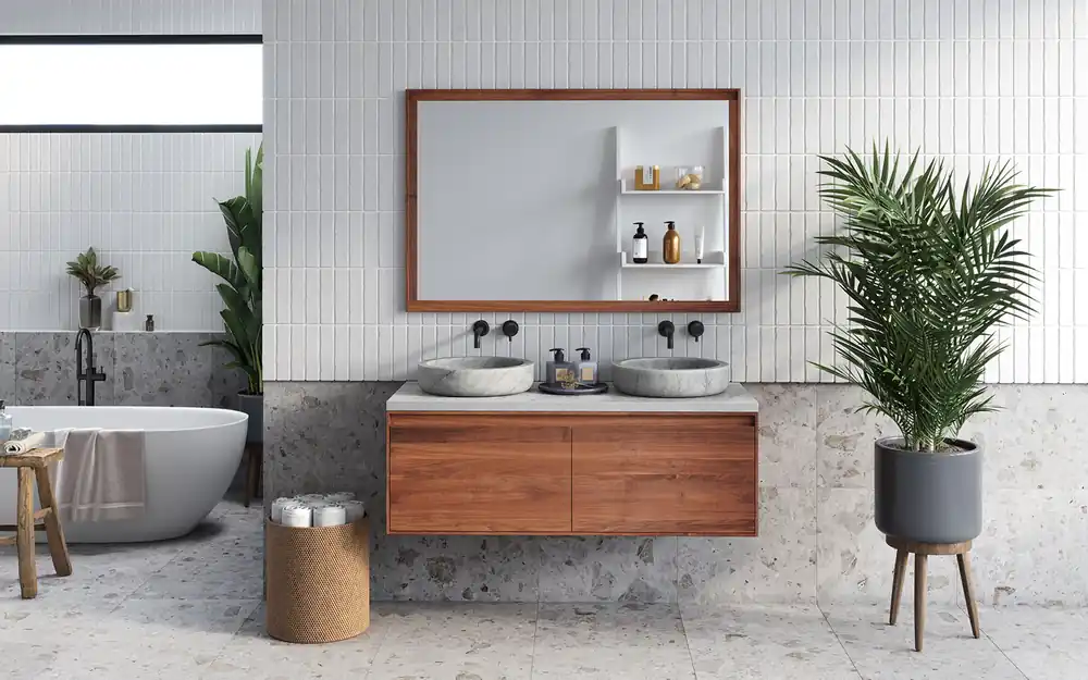 Actieprijs Forzalaqua Verona badmeubel 120cm pure walnut met wastafelblad en 2 waskommen carrara