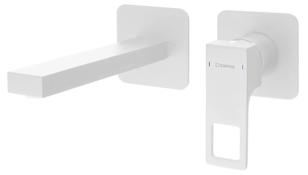 Sapho Forata inbouw wastafelmengkraan 20cm wit mat Weekendaanbieding