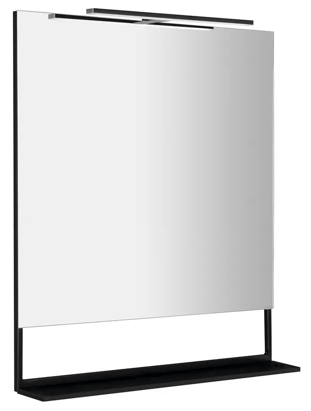 Sapho Erupta spiegel met planchet en LED-verlichting 80x80x12cm mat zwart Direct Beschikbaar