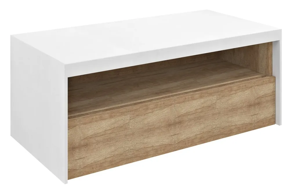 Sapho Viera wastafelonderkast eiken/mat wit 100x50x44cm Superprijs