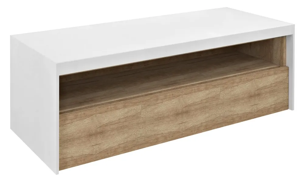 Koopje Sapho Viera wastafelonderkast eiken/mat wit 120x44x50cm