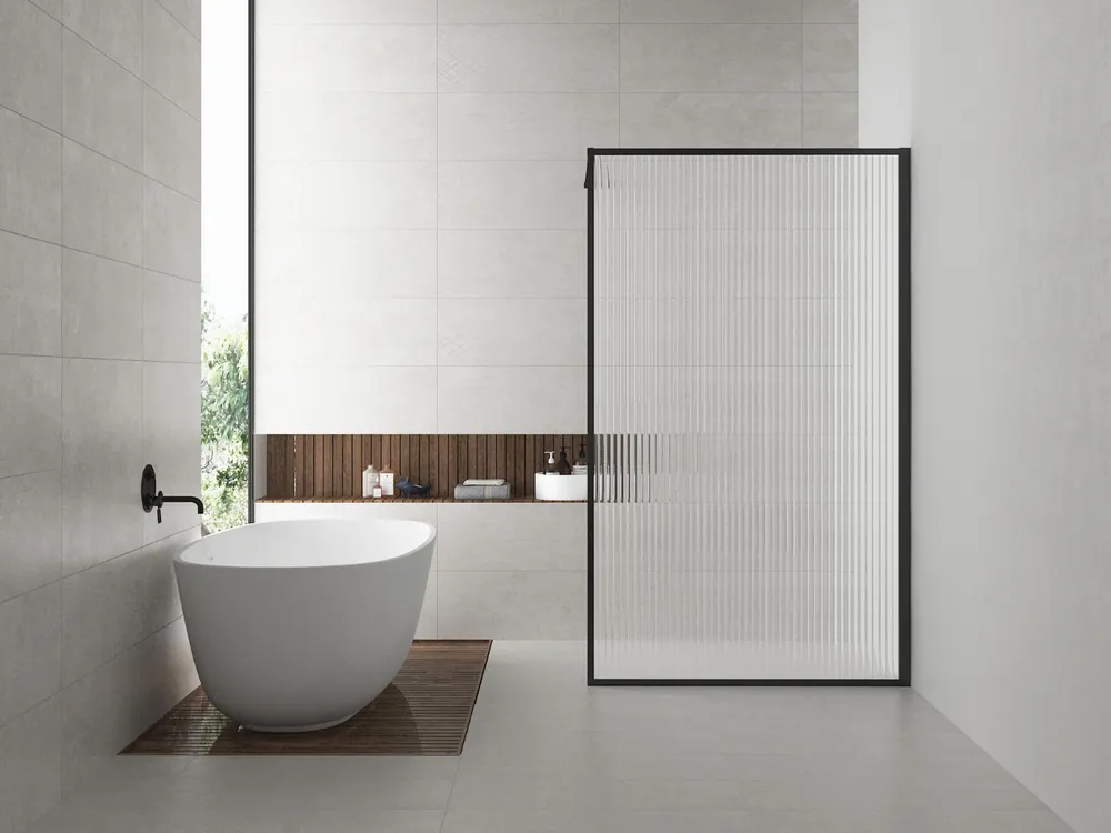 Mueller Ribble inloopdouche 100x200cm mat zwart Luxe