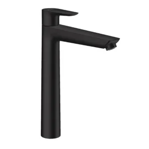 Beperkt Aanbod Hansgrohe Talis E verhoogde wastafelkraan met pop-up waste zwart mat