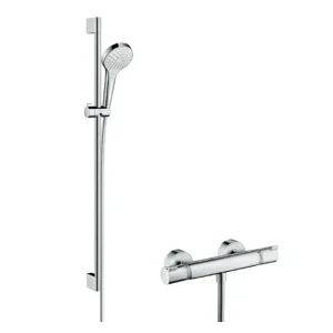 Budget Hansgrohe Croma Select S doucheset met thermostaatkraan, 3 standen handdouche en 90cm glijstang chroom