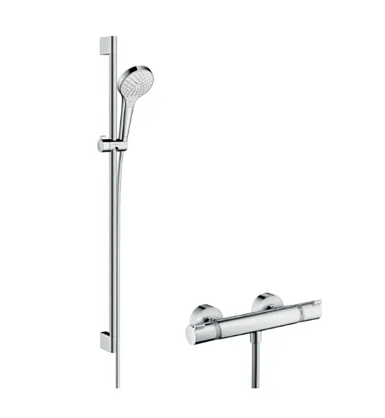 Budget Hansgrohe Croma Select S doucheset met thermostaatkraan, 3 standen handdouche en 90cm glijstang chroom