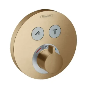 Betaalbaar Hansgrohe Showerselect S afbouwdeel thermostaat voor 2 functies brons geborsteld