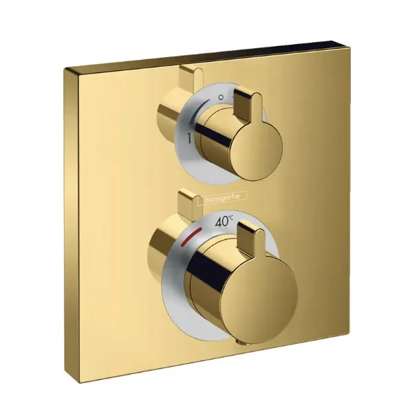 Modern Hansgrohe Ecostat Square afbouwdeel voor inbouwthermostaat goud gepolijst