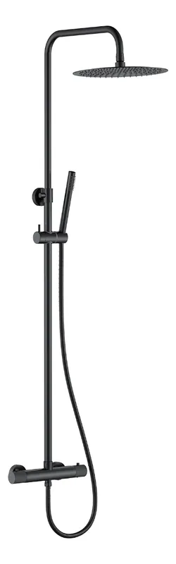 Plaats Bestelling Mueller Clyde thermostatische opbouw regendouche zwart mat
