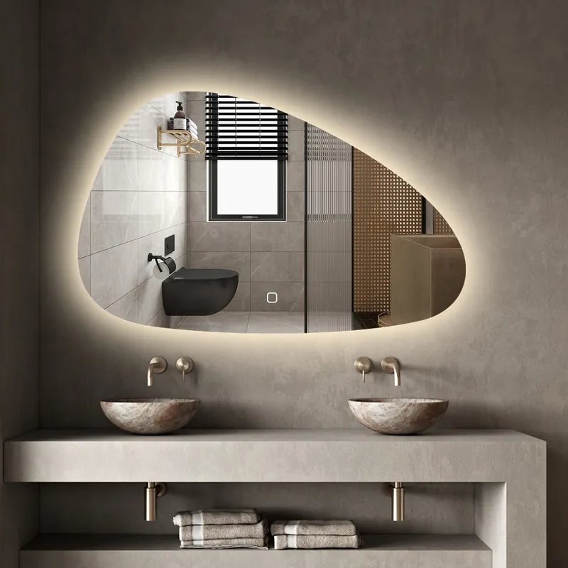 Goedkoop Saniclear Vibe organische spiegel 160x100cm met verlichting en verwarming
