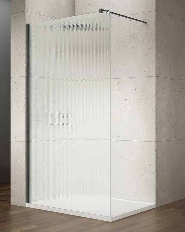 Saniclear Ridge inloopdouche 70x200cm ribbelglas gunmetal Superprijs