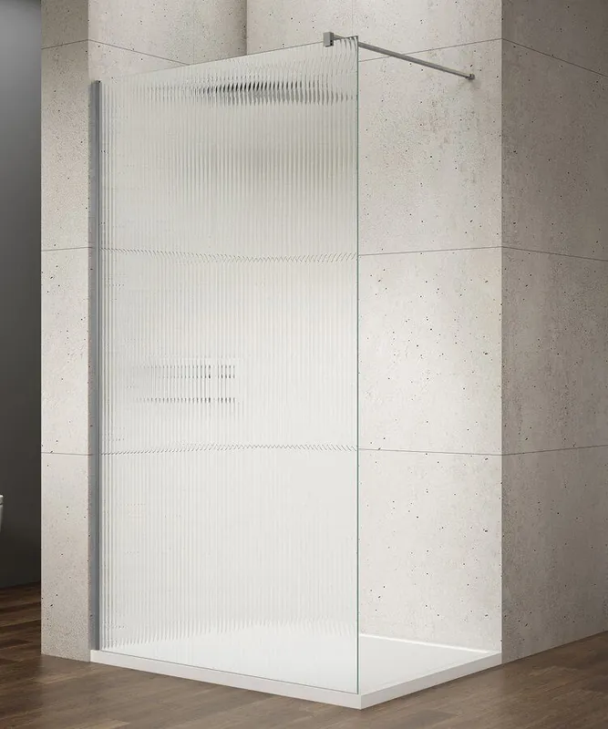 Saniclear Ridge inloopdouche 140x200cm ribbelglas RVS Superprijs