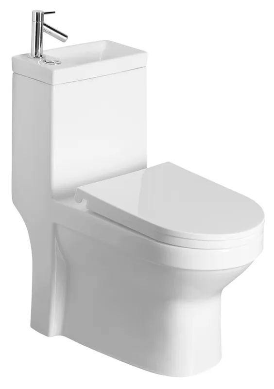 Aqualine Hygie duoblok staand toilet met fontein wit Koopje