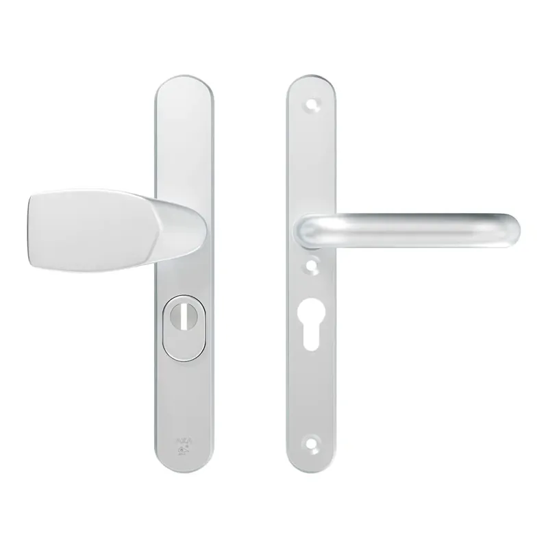 Veiligheidsbeslag Oval Plus smal Wing-knop+krukU PC55 anti-kerntrek/omkeerbaar/252x38x15/alu. F1/SKG3 Tijdelijk Beschikbaar