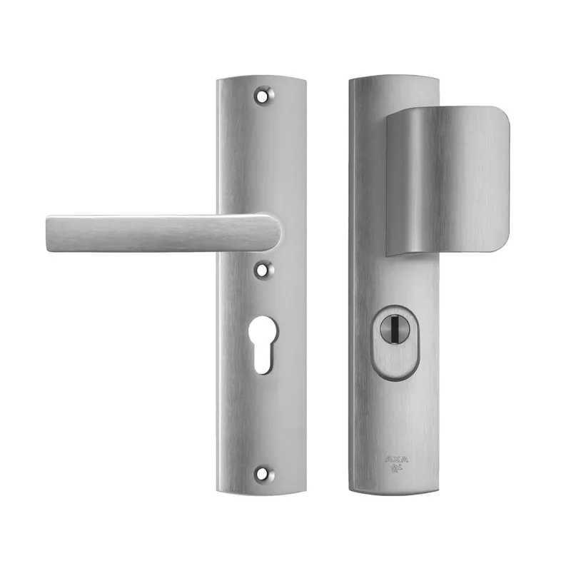 Veiligheidsbeslag Curve Plus D-duwer+krukBlok PC55 anti-kerntrek/omkeerbaar/242x52x13/alu. gesl. F1/SKG3 Alleen Vandaag