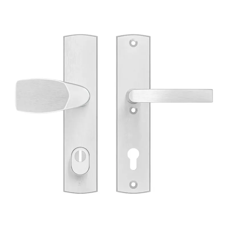 Veiligheidsbeslag Curve Plus Wing-knop+kruk Blok PC92 anti-kerntrek/omkeerbaar/242x52x13/alu. gesl. F1/SKG3 Exclusieve Aanbieding