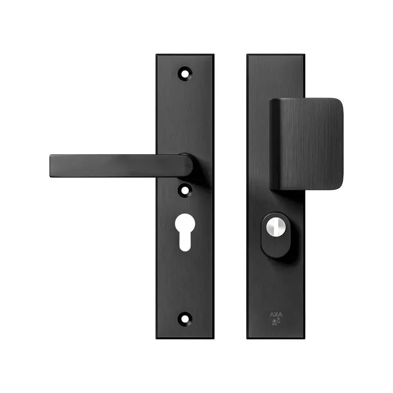 Veiligheidsbeslag Edge Plus D-duwer+kruk Blok PC55 anti-kerntrek/omkeerbaar/252X52x12/alu. gesl. F8/SKG3 Premium