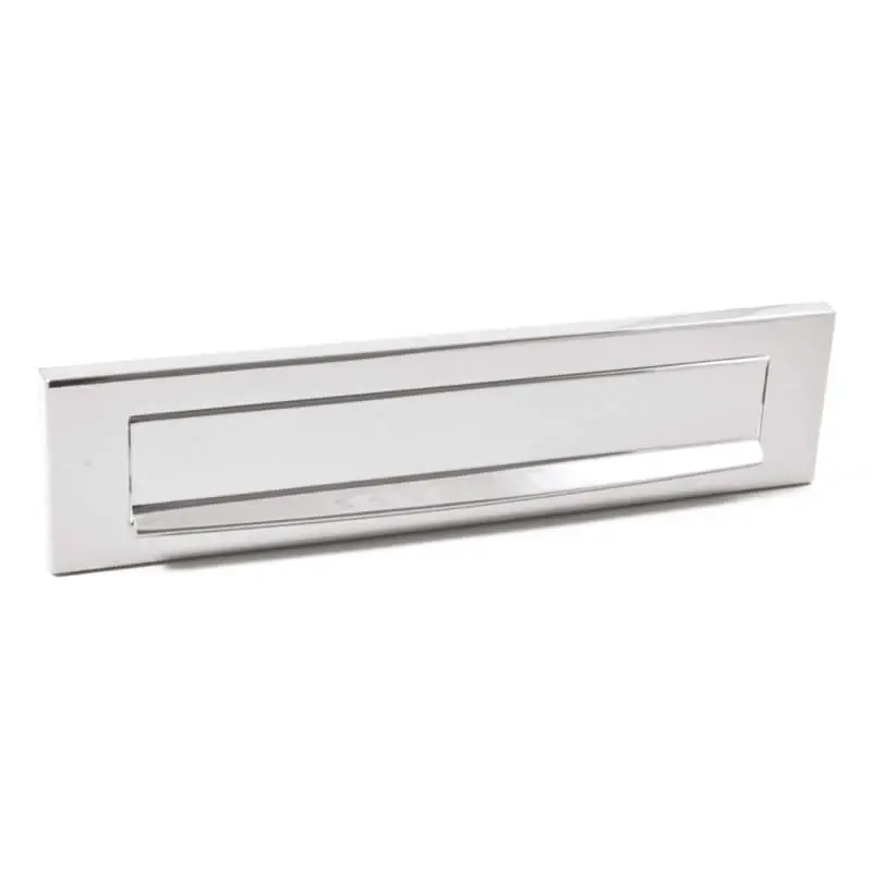 Weekendaanbieding Hardbrass Mariani Briefplaat Ellen Chroom 330x79mm