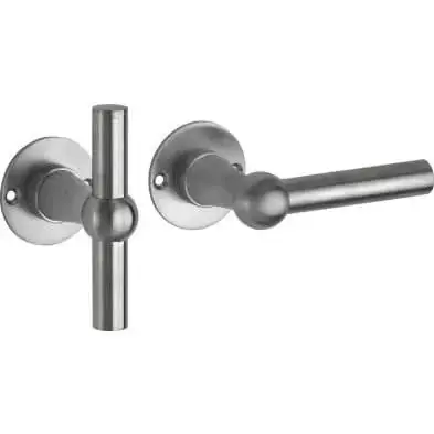 Shop Nu Artitec Deurkruk op rozet Chemin de Fer L/T 100mm mat nikkel ongelakt