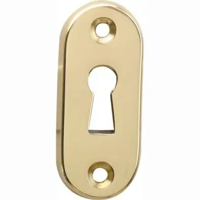Ambachtelijk Artitec Sleutelrozet ovaal 60x26mm messing ongelakt