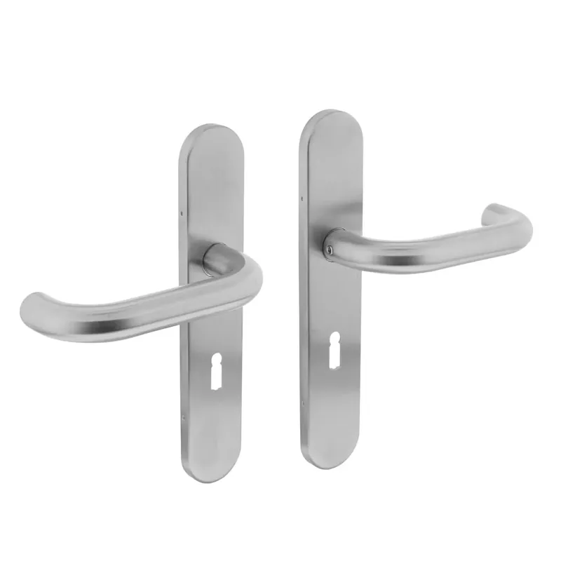Direct Beschikbaar Intersteel Deurkruk Rond op schild rvs geborsteld sleutelgat 56 mm