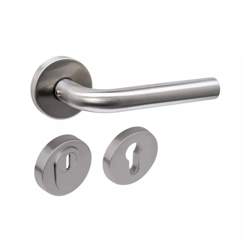Intersteel Set achterdeurbeslag rond deurkruk Luzern en SKG3 veiligheidsrozetten rvs Gratis Retour