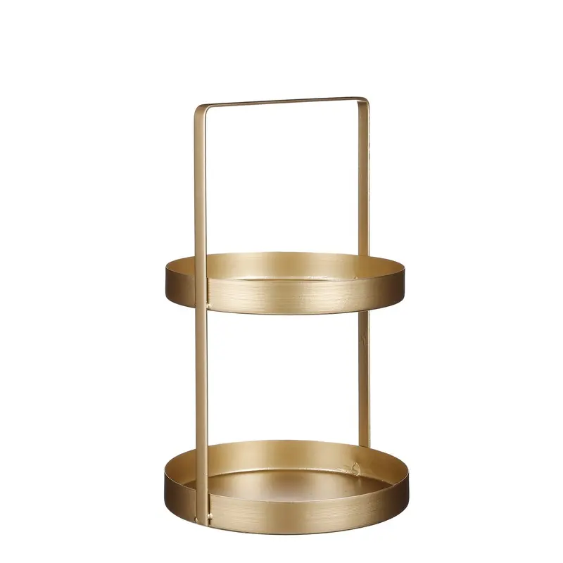 Mica Decorations  Etagère 2-Laags - H41 x Ø25 cm - Metaal - Goud Express Levering