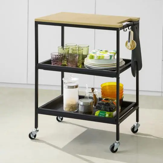 Must-Have Keukentrolley - Serveerwagen - Industrieel - 3 Opbergvakken - 60x81x41 cm
